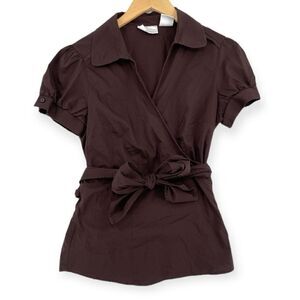 -Worthington's Stretch Women's Tie Waist Blouse 10
